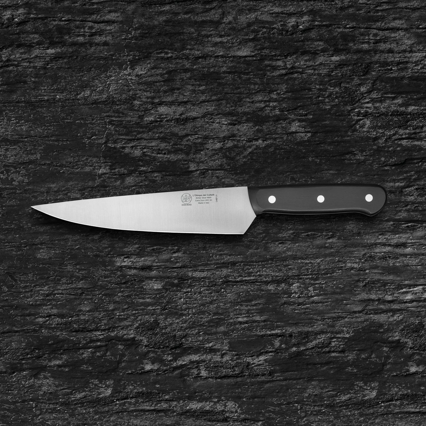 
                  
                    Chef Kitchen Knife - Blade 8.26" - N690 Stainless Steel - Hrc 60 - Black Technical Polymer Handle
                  
                