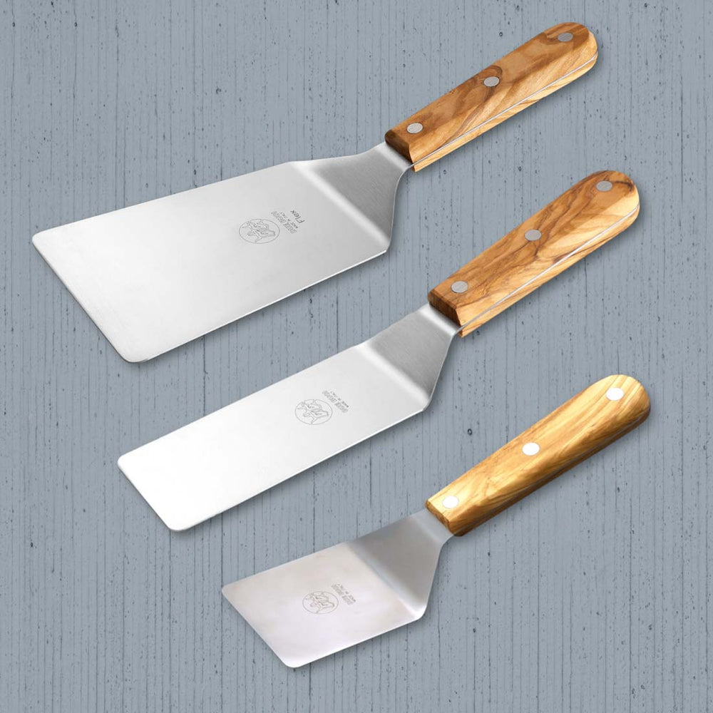 Wooden Handle Steel Spatulas Set | Due Buoi Spatula Store