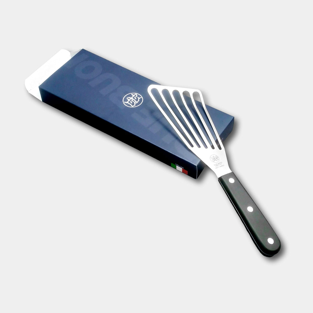 Limei Stainless Steel Fish Spatula Turner, Metal Spatula Slotted Turner with Wood Handle, Professional Kitchen Spatula for Pancake, Smash Burger and