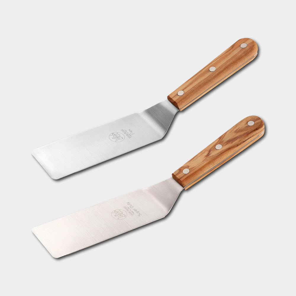 Set 2 Spatulas: Super Duty Narrow Spatula & Flexible Narrow Spatula - Olive Wood Handle | Due Buoi