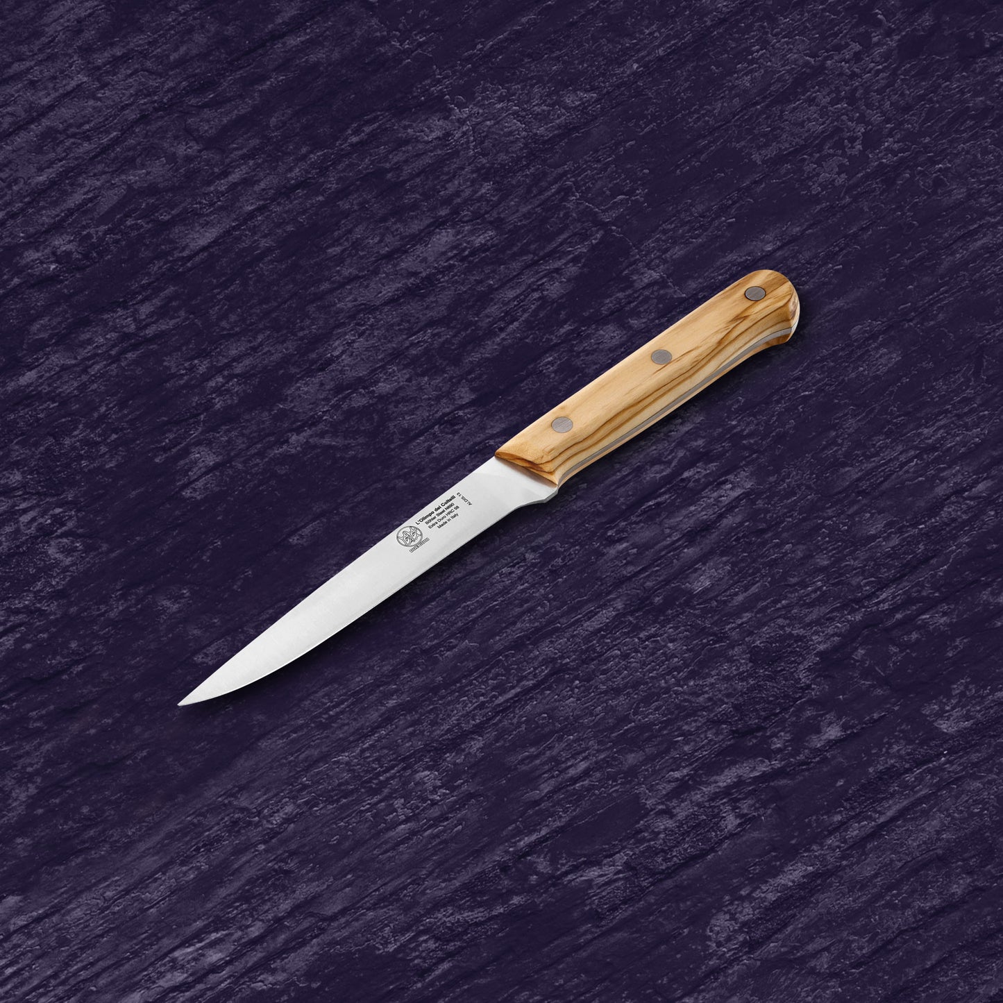 
                  
                    Boning Knife - Blade 5.12” - N690 Stainless Steel - Hrc 58 - Olive Wood Handle
                  
                