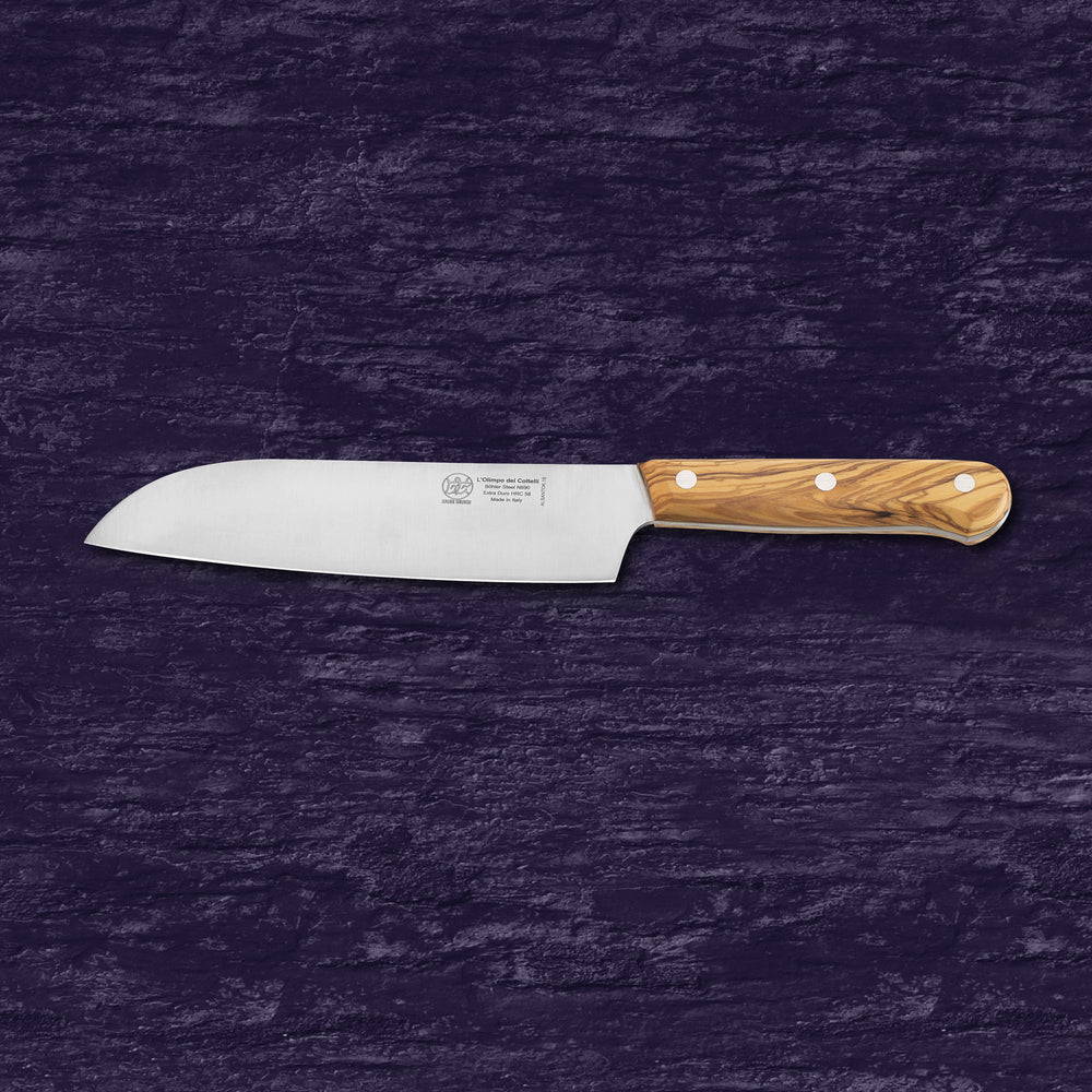 
                  
                    Santoku Knife - Blade 7.08” - N690 Stainless Steel - Hrc 60 - Olive Wood Handle
                  
                