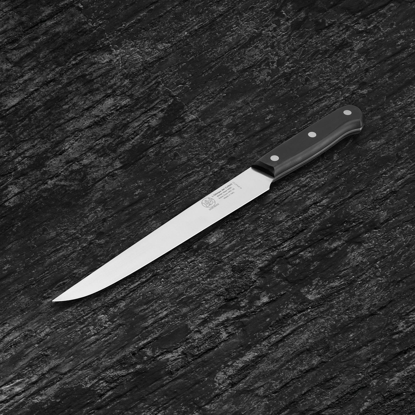 
                  
                    Carving Kitchen Knife - Blade 8.26" - N690 Stainless Steel - Hrc 58 - Black Technical Polymer Handle
                  
                