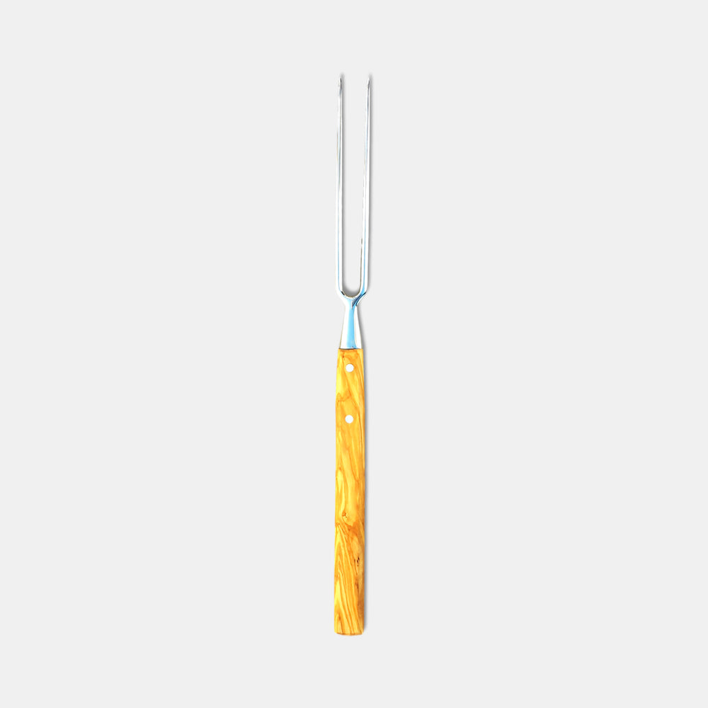 
                  
                    Forged Meat Fork 9.05" Tines Long - Solid Long Olive Wood Handle
                  
                