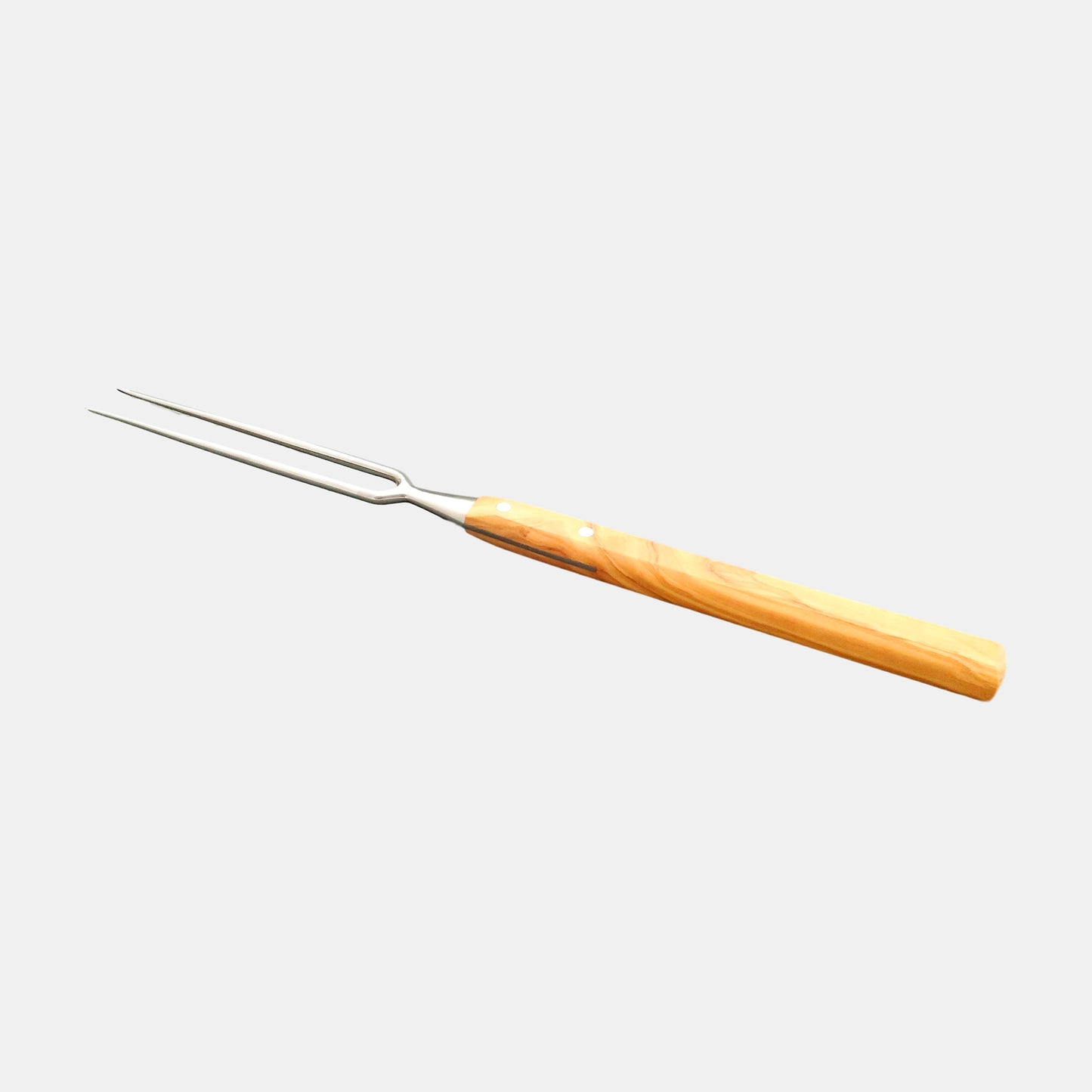 
                  
                    Forged Meat Fork 9.05" Tines Long - Solid Long Olive Wood Handle
                  
                