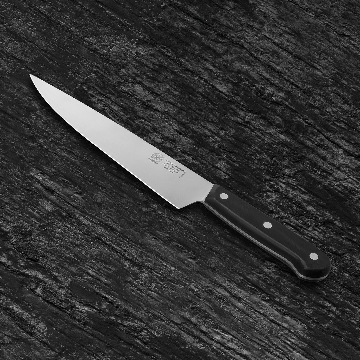 
                  
                    Chef Kitchen Knife - Blade 9.04" - N690 Stainless Steel - Hrc 60 - Black Technical Polymer Handle
                  
                