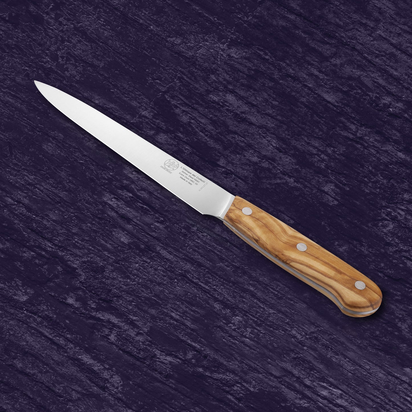
                  
                    Carving Knife Drop Point - Blade 8.26” - N690 Stainless Steel - Hrc 58 - Olive Wood Handle
                  
                