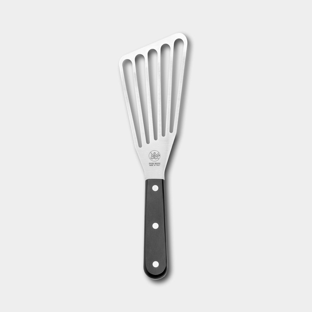 Slotted Turner Spatula - Black Technical Polymer Handle | DUE BUOI