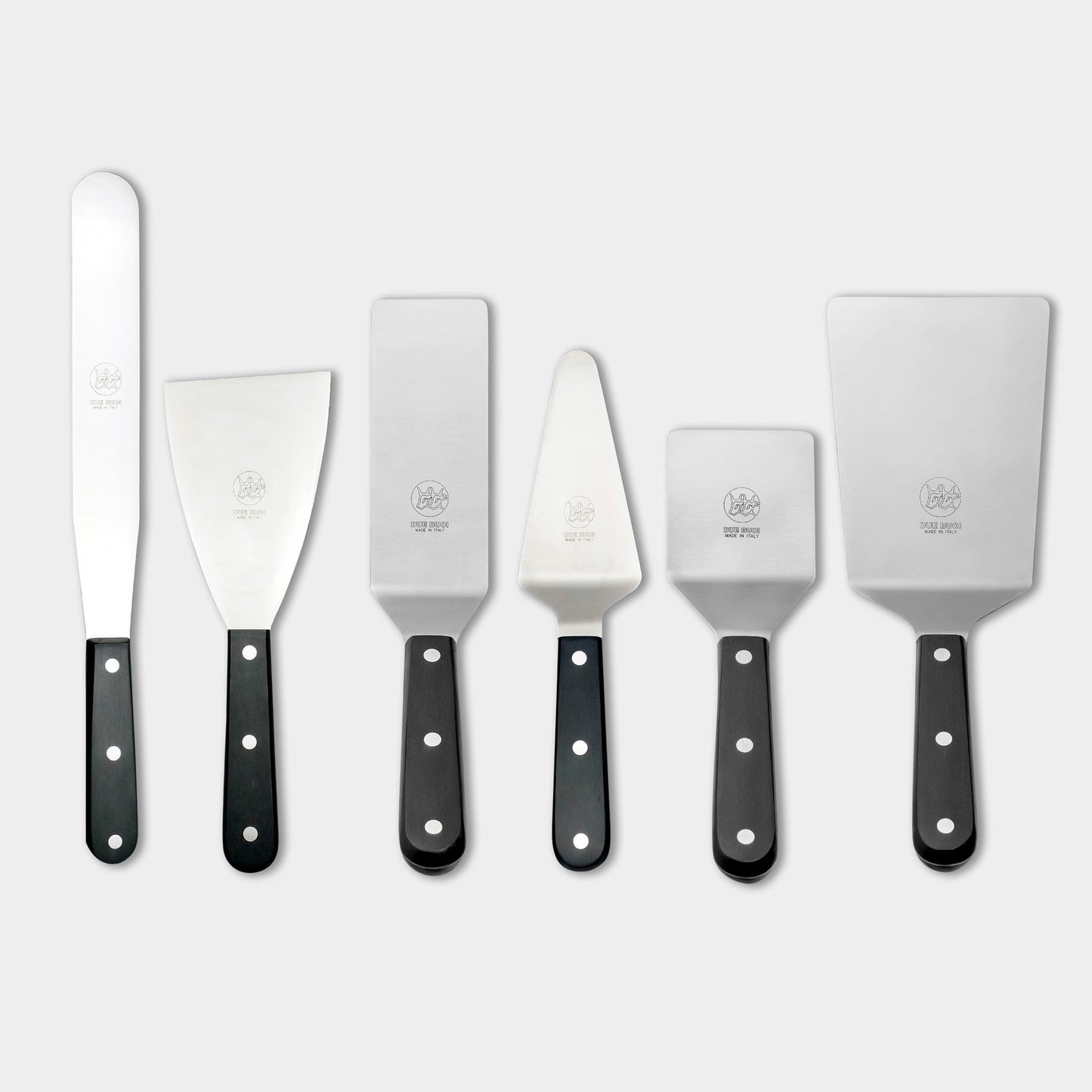 
                  
                    Set of 6 Stainless Steel Pastry Spatula - Black Polymer Handle | DUE BUOI
                  
                