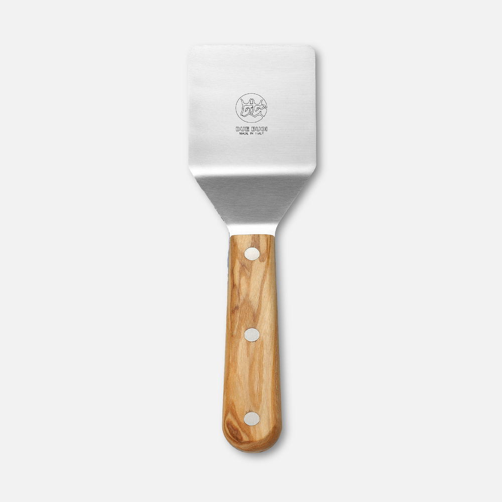Due Buoi Small Square Spatula - Dimension 2.56 inch x 2.56 inch - Solid Stainless Steel - Professional Quality Restaurant - Kitchen BBQ Grill Griddle